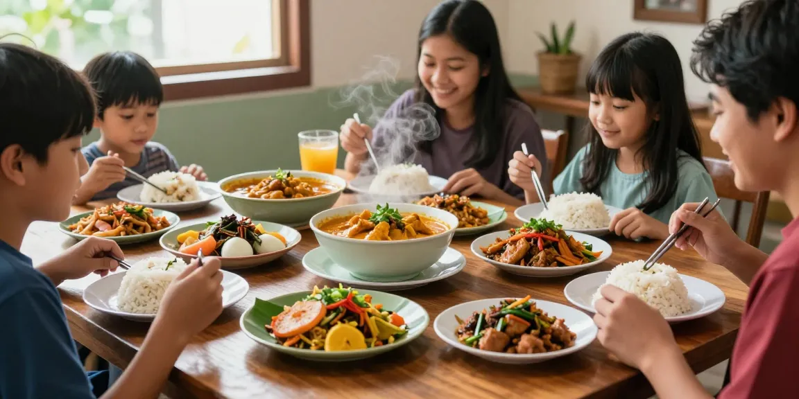 Delicious Nasi Kandar dishes served at a vibrant family dinner at Rokok88 daftar.