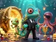 Play exciting games with tai sunwin as colorful casino characters gather around gold treasures.